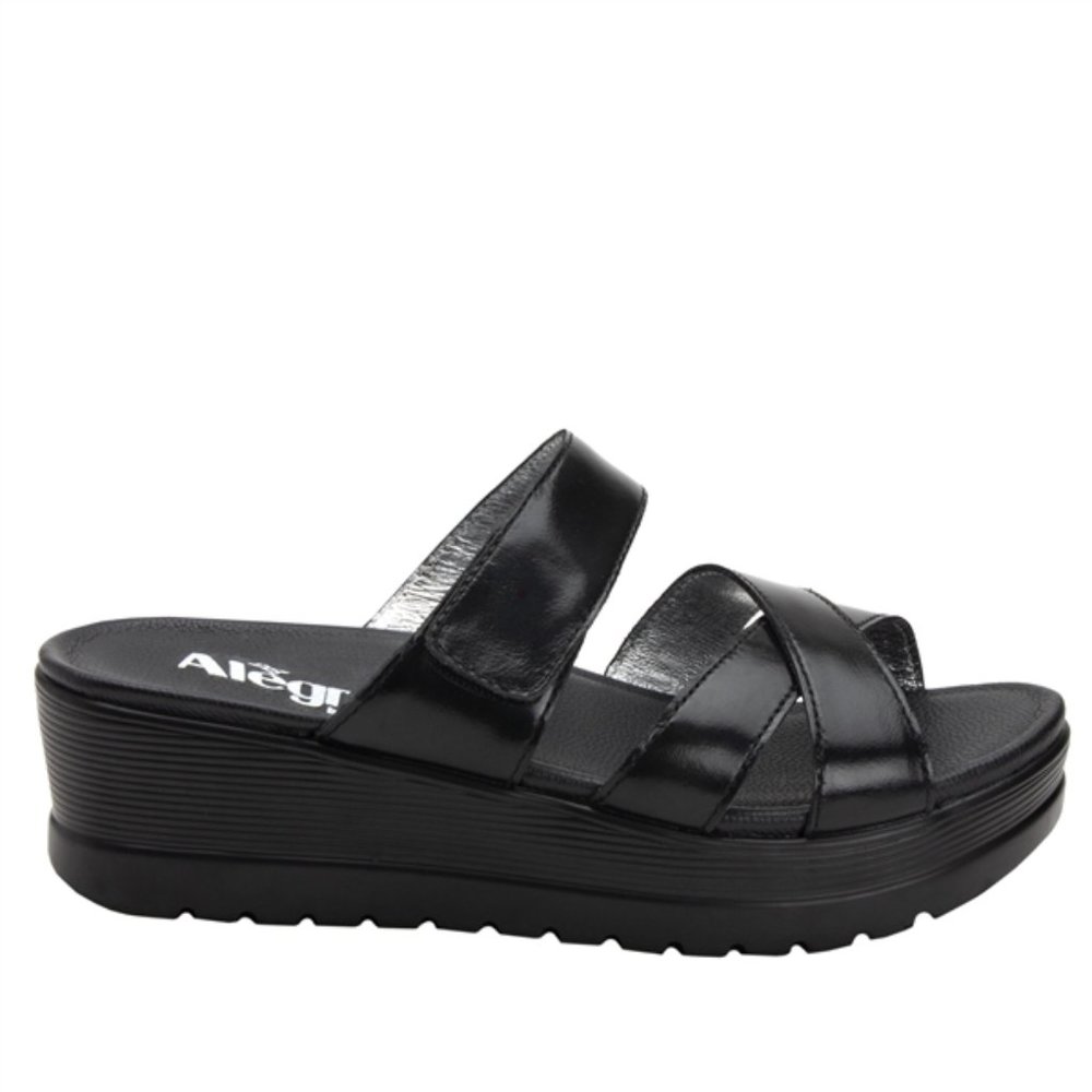 Alegria Mira Black Platform Sandal